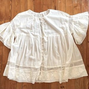 NWT Free People white lace mini dress/tunic sz Medium